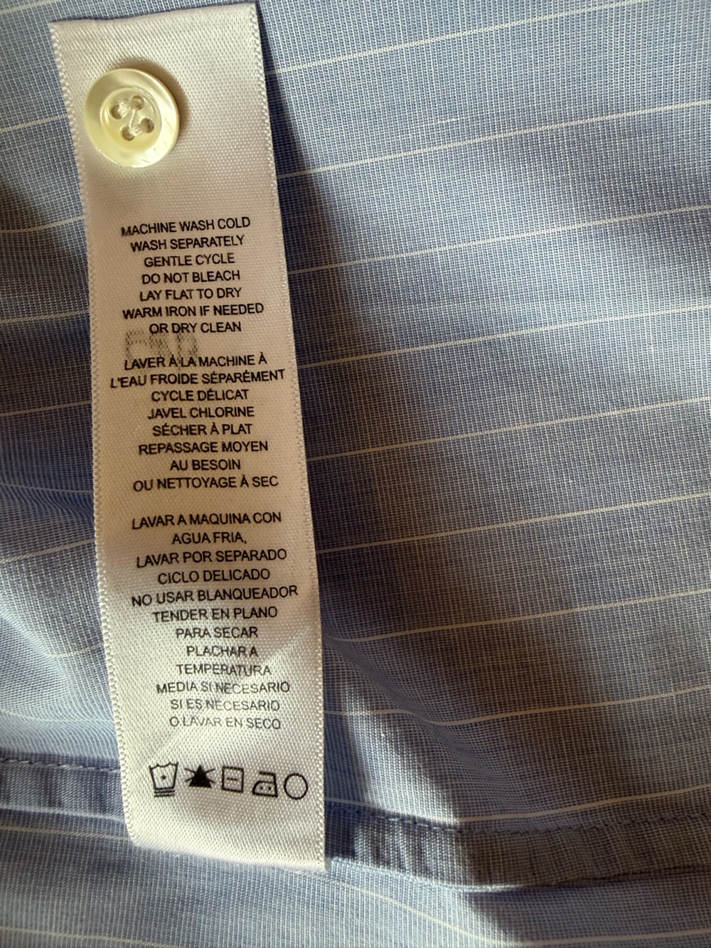 Frame Cotton Light Blue Pinstripe Blouse - Picture 5 of 6